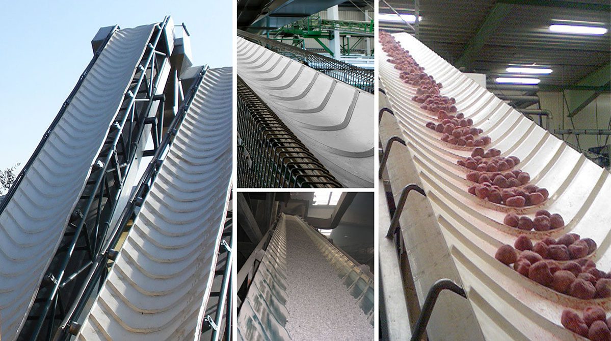 Herringbone Conveyor Belts for inclined conveyors - Esbelt