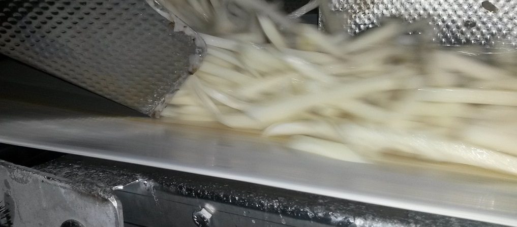 Frayless belt-Frozen potato chips